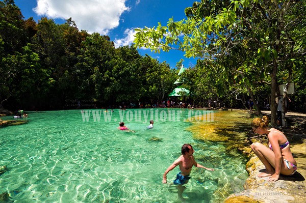 黃山旅游景點-黃山松谷翡翠池