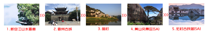 廊坊到黃山旅游團三日游途中景點游覽順序
