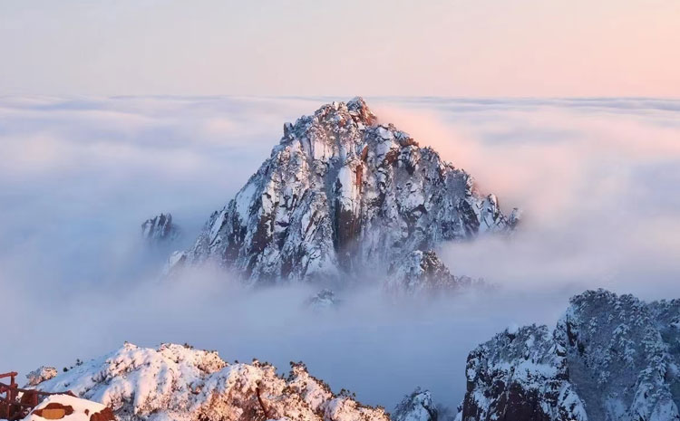 黃山冬雪全景 圖示